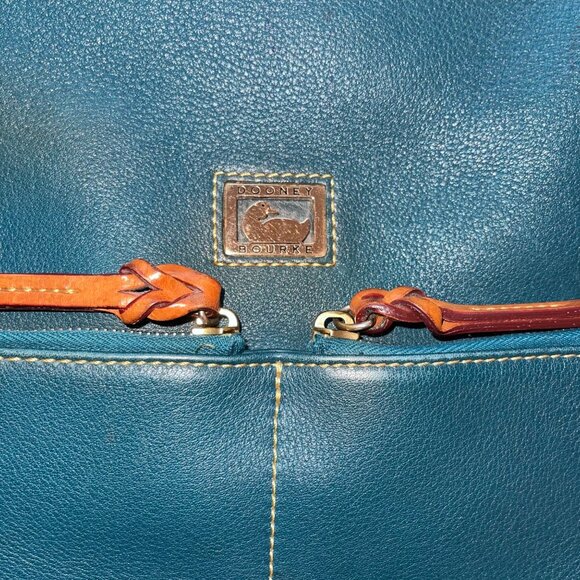 Dooney Burke Womens Shoulder Bag Blue Dillen Pocket Sac Purse Classic - Picture 4 of 14